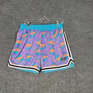 Chubbies Shorts Mens Large Purple Dinosaur Print Athletic Shorts Camp Colorful
